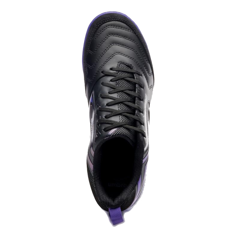 Chuteira Umbro Pro 5 Bump masculina vista interior com detalhes em couro e camurça